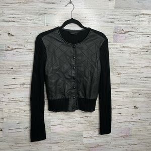 Bcbgmaxazria black sweater jacket size large knit